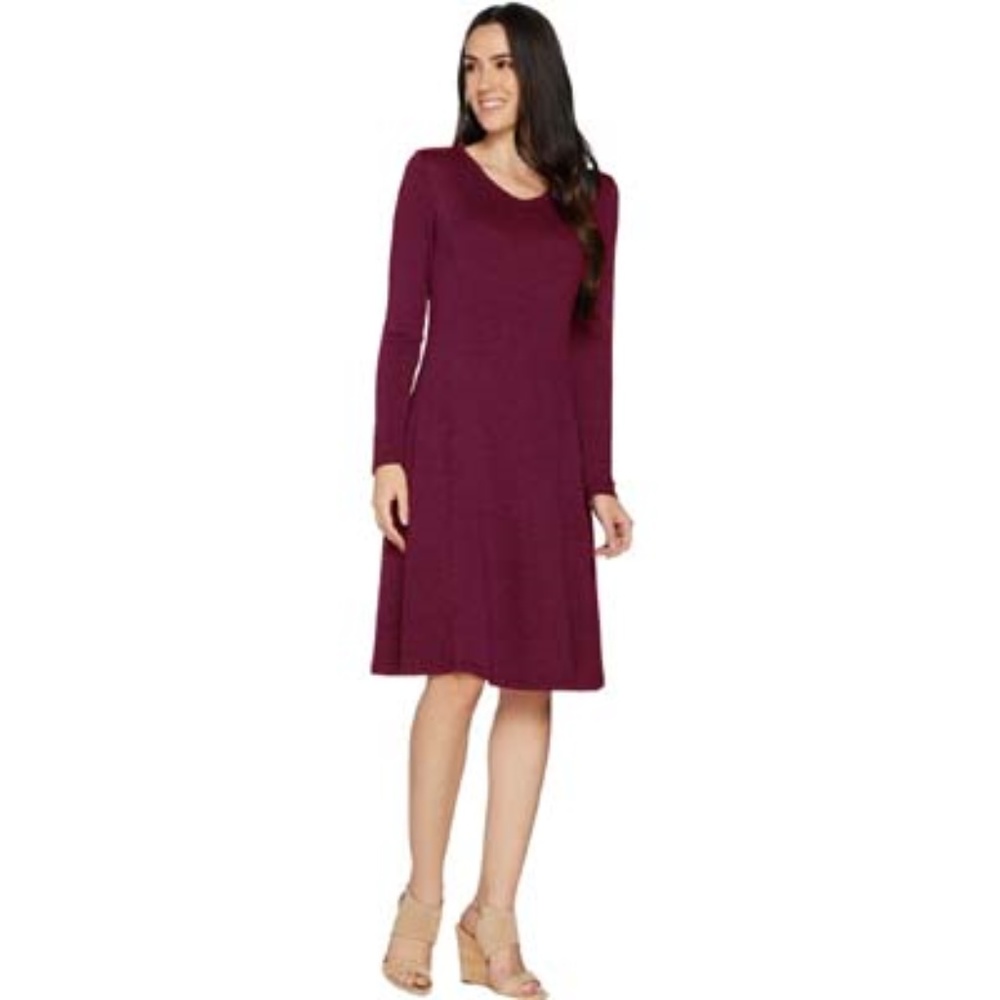 NEW Super Soft Knit V-neck A-line Dress PS
